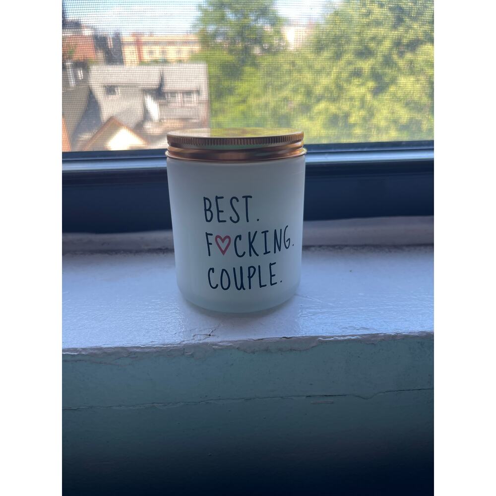 DECORATIVE CLASSIC SCENTED CANDLE "BEST F#CKING COUPLE". BRAND NEW 7OZ